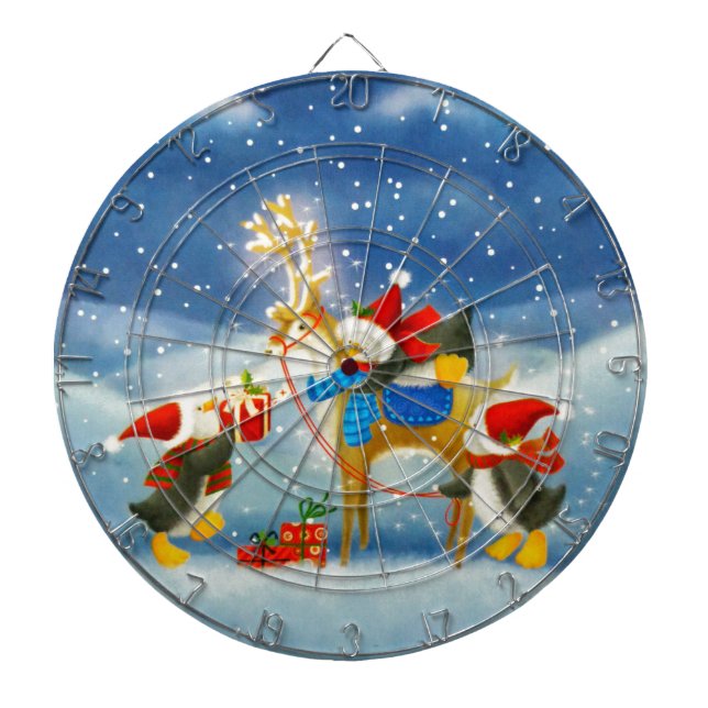 Penguin and Reindeer Dartboard (Front)