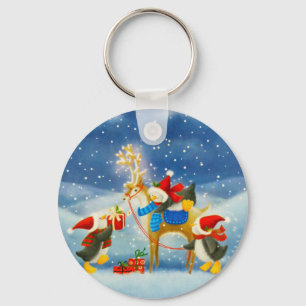 Penguin and Reindeer Keychain