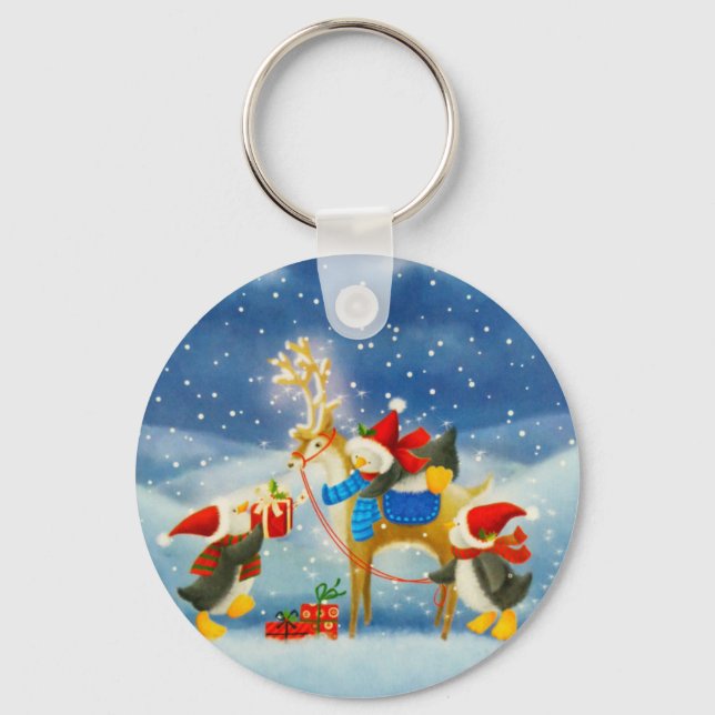 Penguin and Reindeer Keychain (Front)