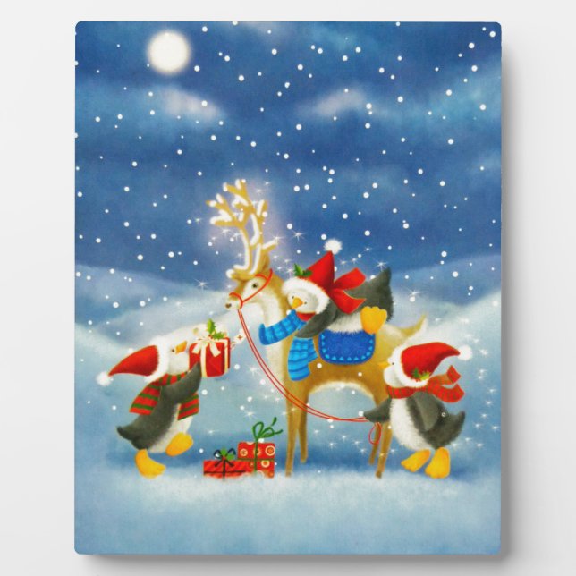 Penguin and Reindeer Plaque (Front)