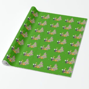 Penguin Angel Christmas Wrapping Paper