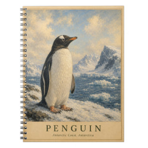 Penguin Antarctic Coast VINTAGE Notebook
