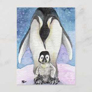 Penguin Art New Born Postcard