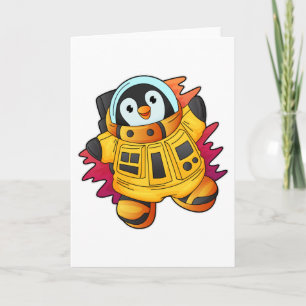 Penguin as Astronaut in Suit Card