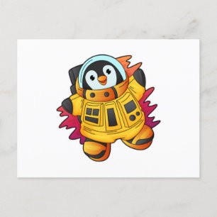 Penguin as Astronaut in Suit Postcard
