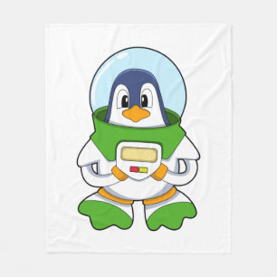 Penguin as Astronaut with Costume Fleece Blanket