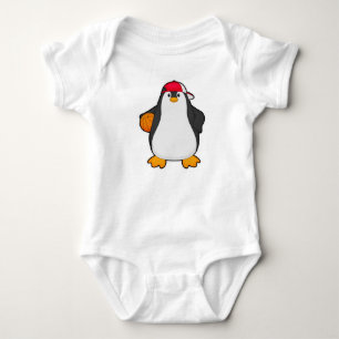 Penguin as Basketball player with Basketball ball Baby Bodysuit