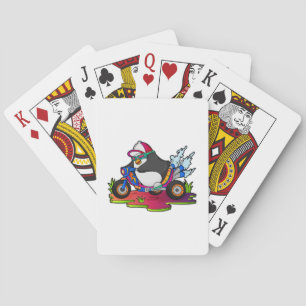 Penguin as Biker with Motorcycle Playing Cards