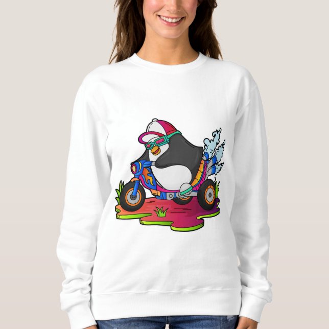 Penguin as Biker with Motorcycle Sweatshirt (Front)