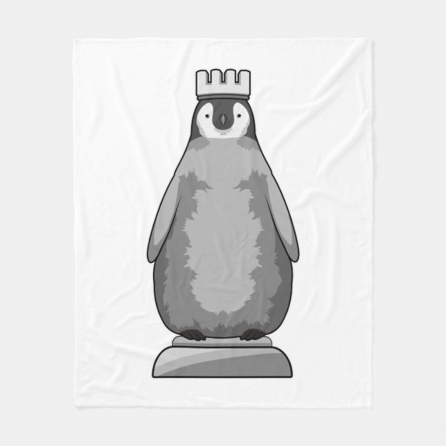 Penguin as Chess piece King Fleece Blanket (Front)
