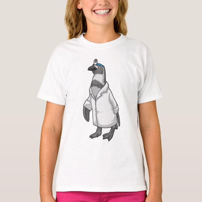 Penguin as Doctor with Doctor's coat T-Shirt (Front)