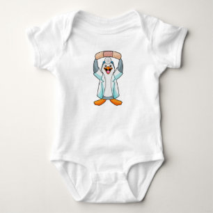 Penguin as Doctor with Plaster Baby Bodysuit