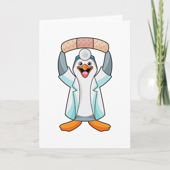 Penguin as Doctor with Plaster Card (Front)