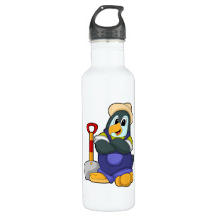 Penguin as Farmer with Shovel 710 Ml Water Bottle