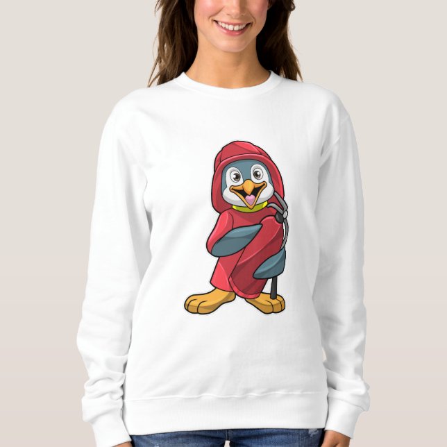 Penguin as Firefighter with Fire extinguisher Sweatshirt (Front)