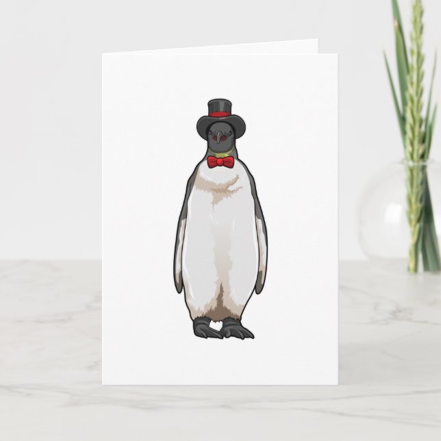 Penguin as Gentleman with Hat Card (Front)