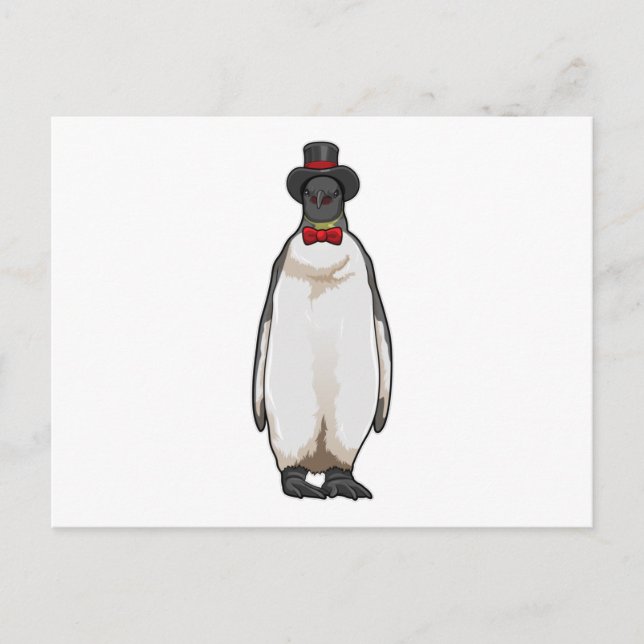 Penguin as Gentleman with Hat Postcard (Front)