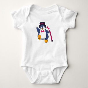 Penguin as Groom with Tie Baby Bodysuit