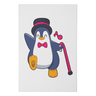 Penguin as Groom with Tie Faux Canvas Print