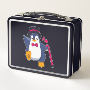 Penguin as Groom with Tie Metal Lunch Box