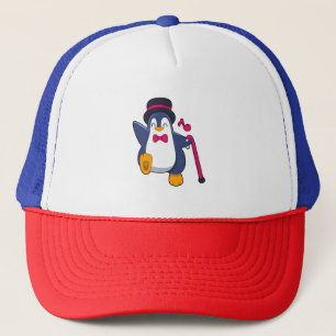Penguin as Groom with Tie Trucker Hat