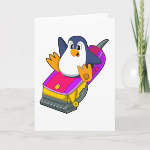 Penguin as Hairdresser with Razor Card