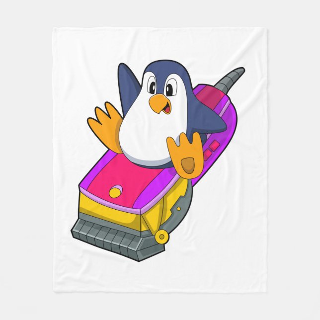 Penguin as Hairdresser with Razor Fleece Blanket (Front)