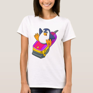 Penguin as Hairdresser with Razor T-Shirt
