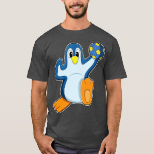 Penguin as Handball player with Handball T-Shirt