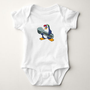 Penguin as Mechaic with Tool Baby Bodysuit