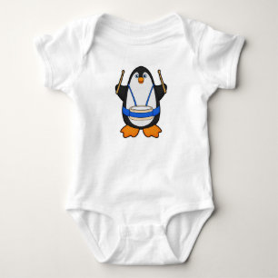 Penguin as Musician with Drum Baby Bodysuit