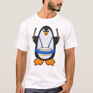 Penguin as Musician with Drum T-Shirt