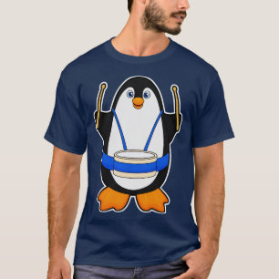 Penguin as Musician with Drum T-Shirt