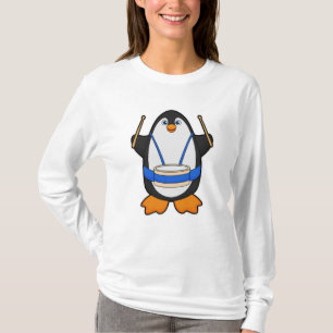 Penguin as Musician with Drum T-Shirt