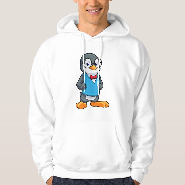 Penguin as Nerd with Glasses Hoodie (Front)
