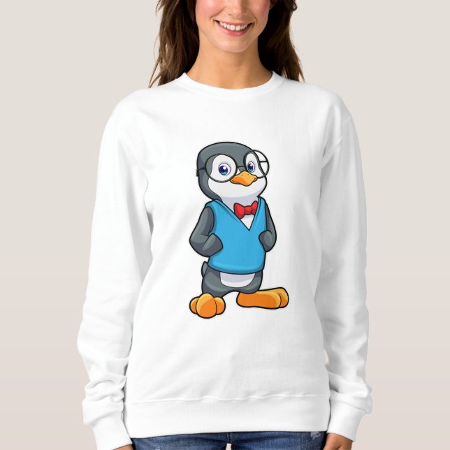 Penguin as Nerd with Glasses Sweatshirt (Front)