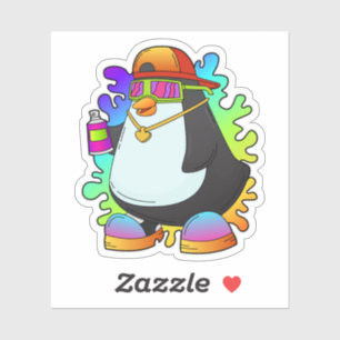 Penguin as Painter with Spray