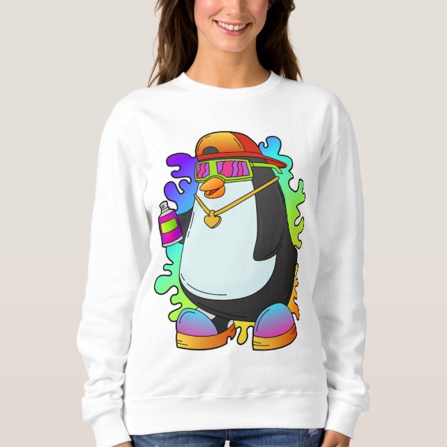Penguin as Painter with Spray Sweatshirt (Front)