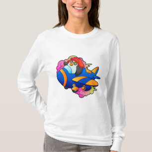 Penguin as Pilot with Plane T-Shirt
