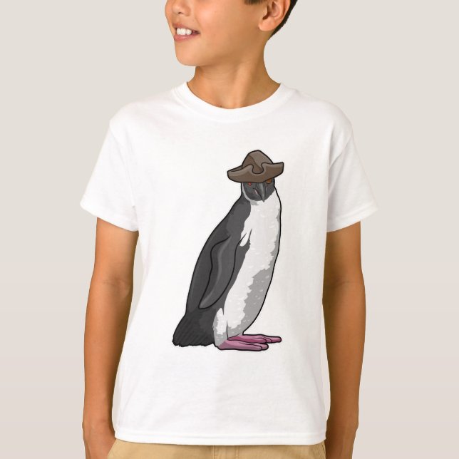 Penguin as Pirate with Hat T-Shirt (Front)