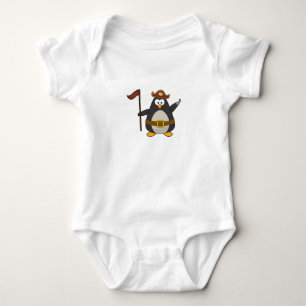 Penguin as Pirate with Pirate belt & Hat Baby Bodysuit