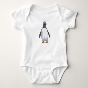 Penguin as Sailor with Hat Baby Bodysuit