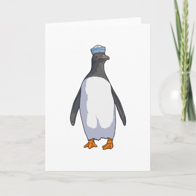 Penguin as Sailor with Hat Card (Front)