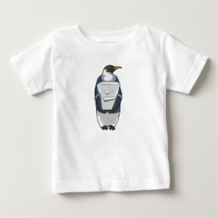 Penguin as Secretary with Stack of paper Baby T-Shirt
