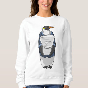 Penguin as Secretary with Stack of paper Sweatshirt