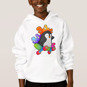 Penguin as Skater with Skateboard