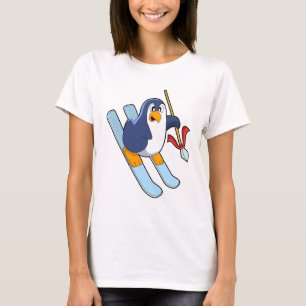 Penguin as Skier with Ski T-Shirt