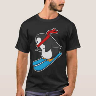 Penguin as Skier with Ski T-Shirt