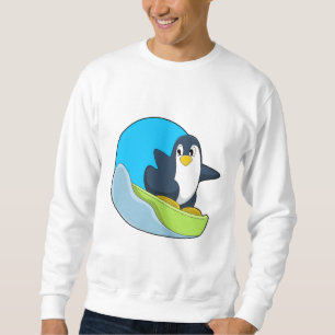 Penguin as Snowboarder with Sonowboard.PNG Sweatshirt