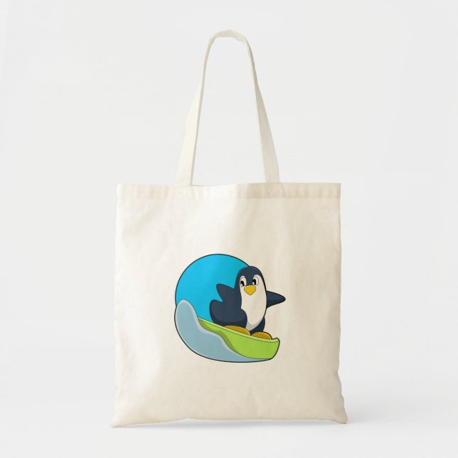 Penguin as Snowboarder with Sonowboard.PNG Tote Bag (Front)